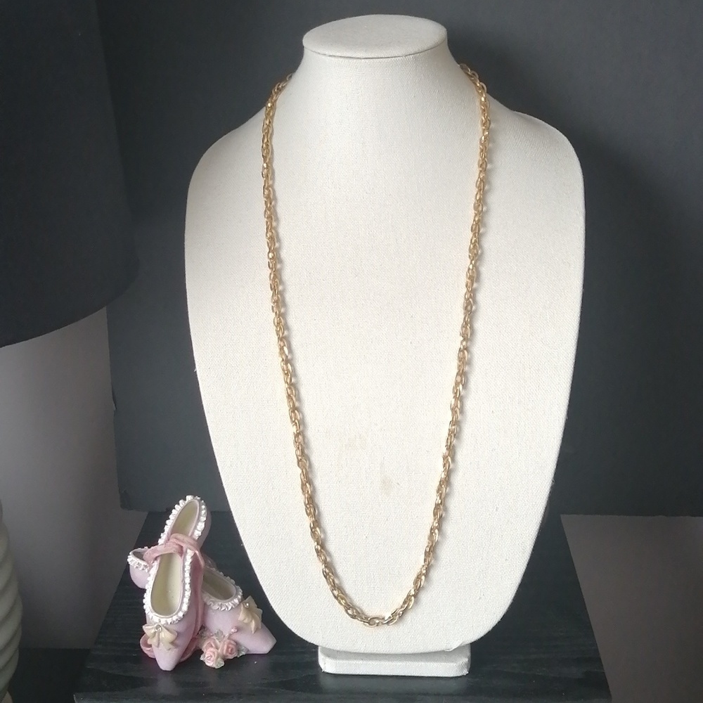 Vintage Chain Necklace Goldtone Heavy Chunky
